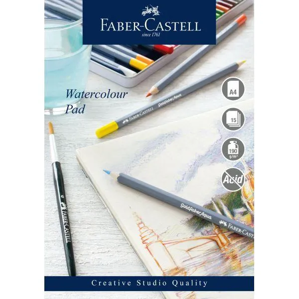 ■ Faber-Castell - Watercolour A4 Spiral Pad - 190gms - 15 Sheets