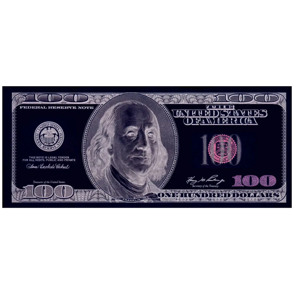 $100 Dollar Bill Graphic Area / Throw Rug - 5' X 2'