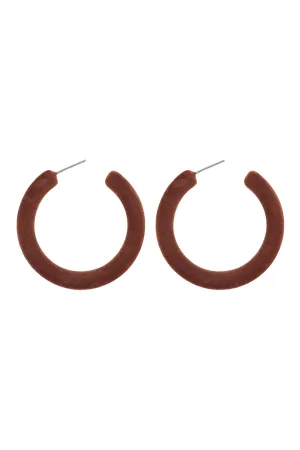 1.5" VELVET HOOP EARRINGS