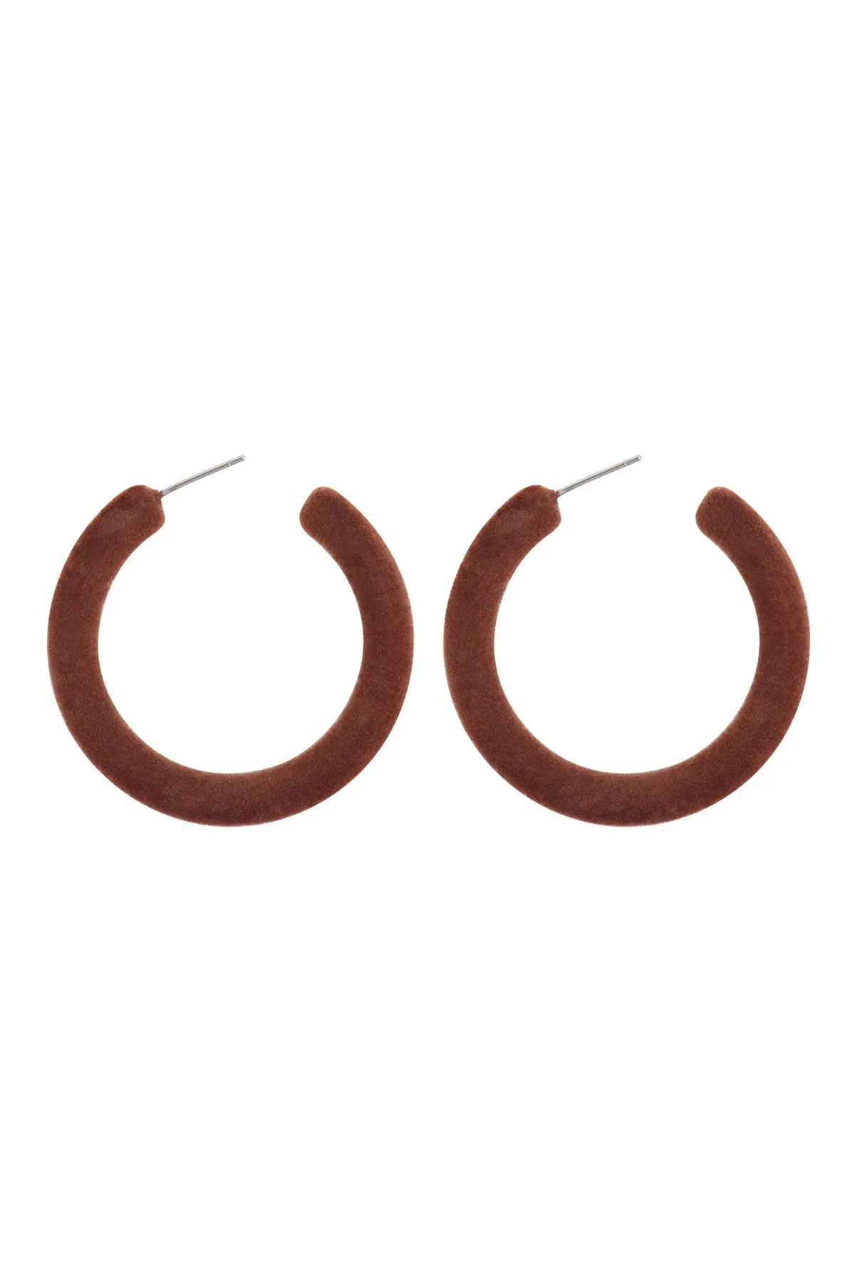 1.5" VELVET HOOP EARRINGS
