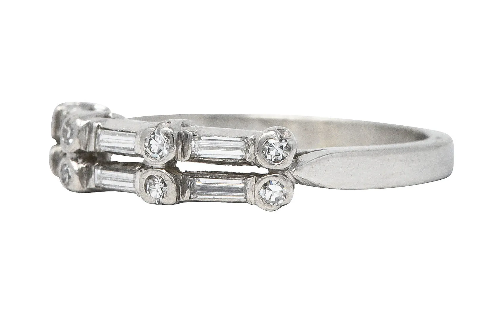 1950's Mid-Century Diamond Platinum Anniversary Band Ring
