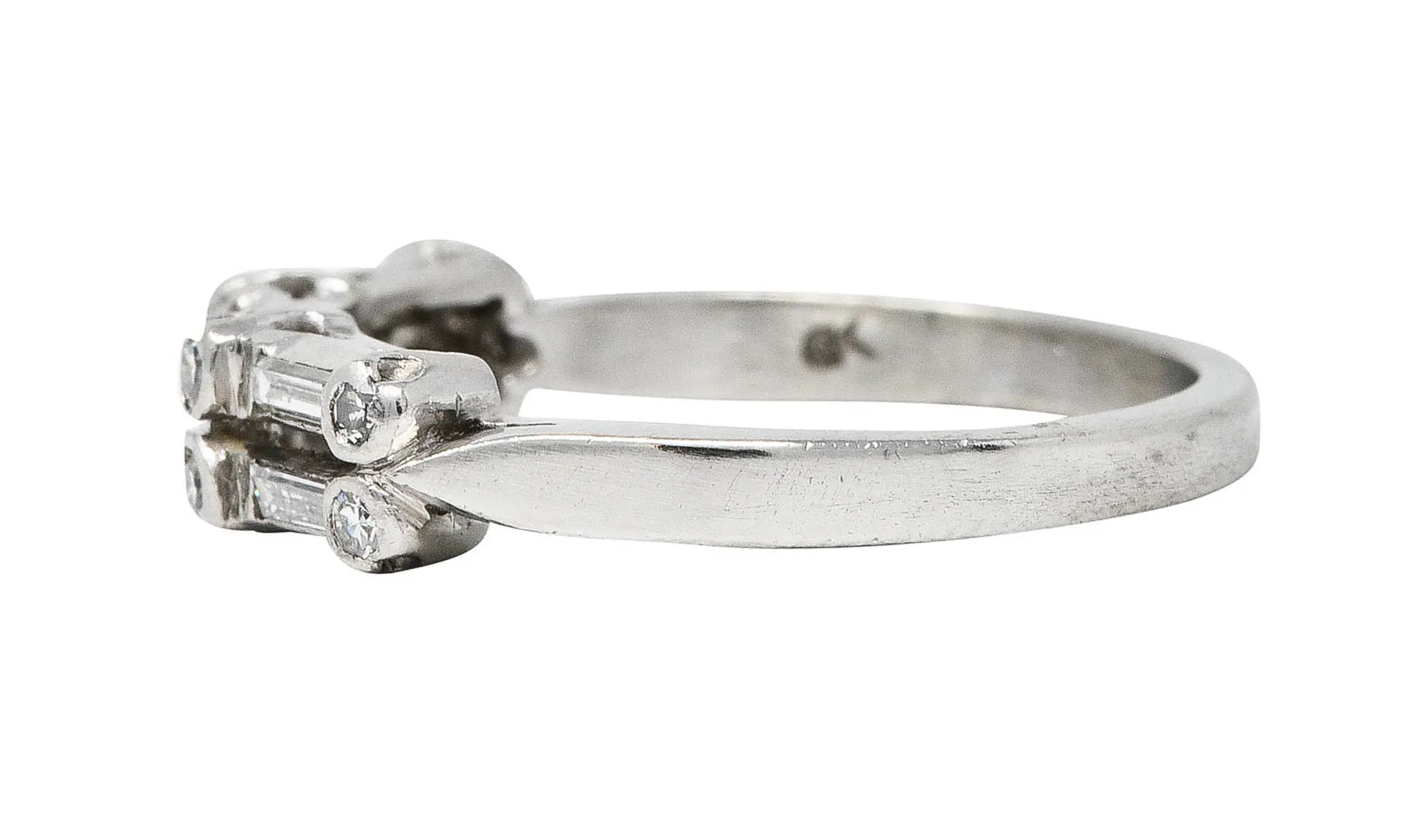 1950's Mid-Century Diamond Platinum Anniversary Band Ring