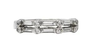 1950's Mid-Century Diamond Platinum Anniversary Band Ring