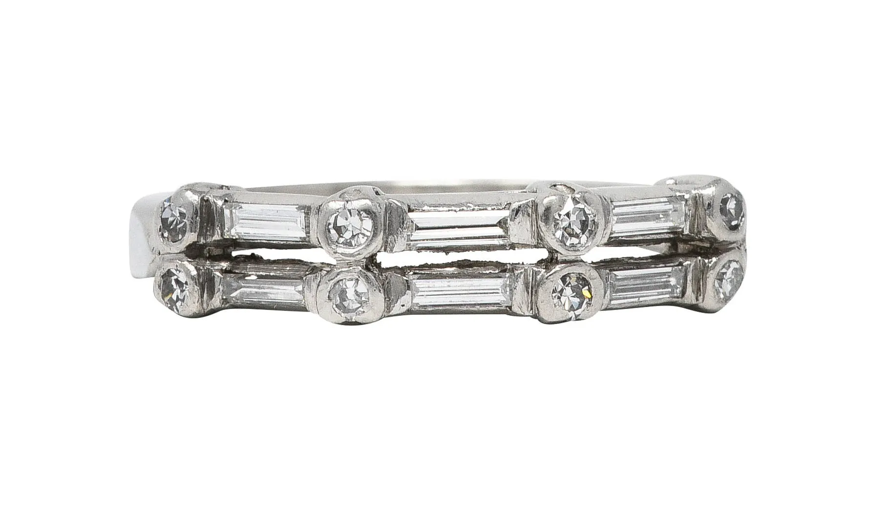 1950's Mid-Century Diamond Platinum Anniversary Band Ring