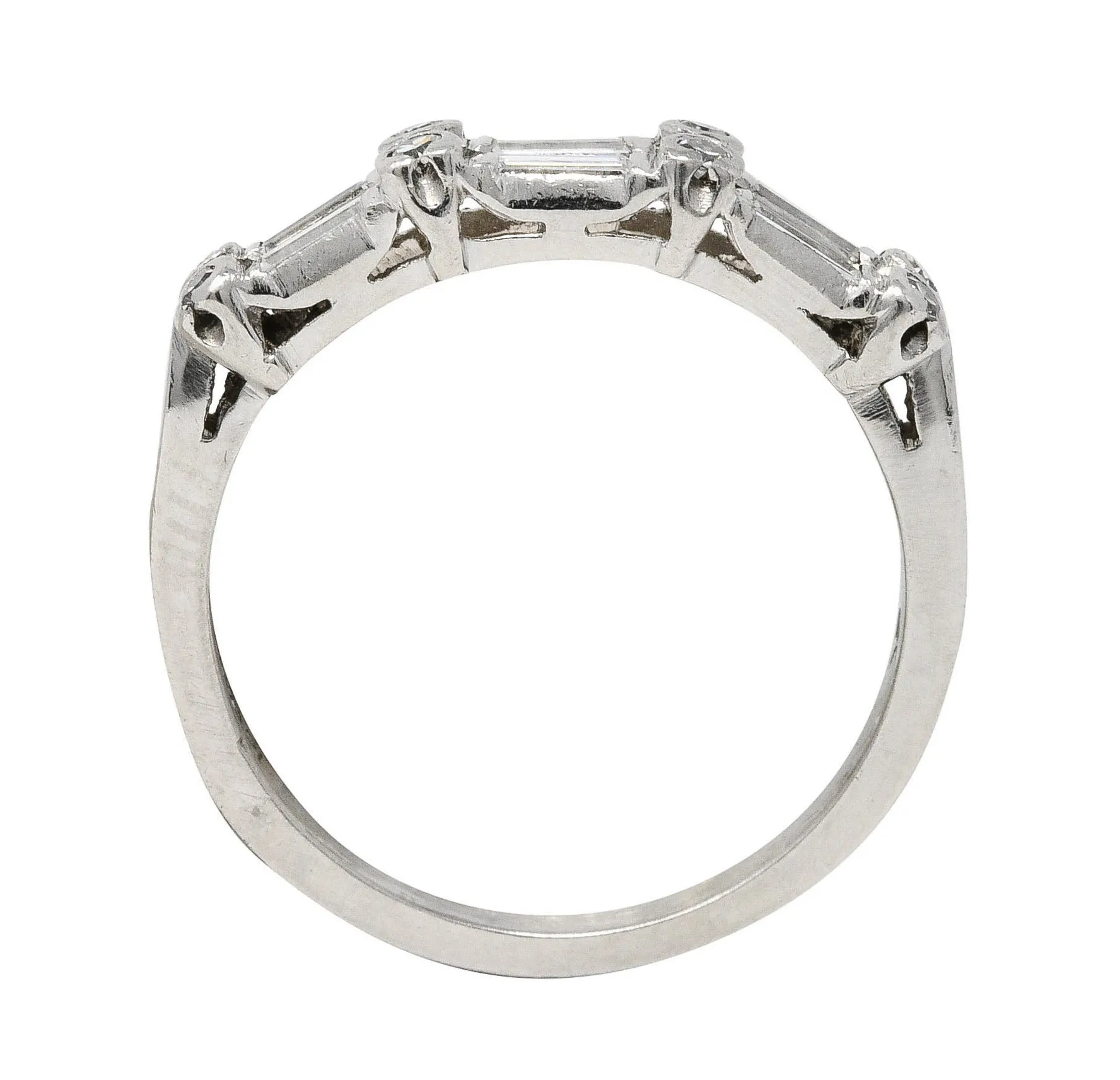 1950's Mid-Century Diamond Platinum Anniversary Band Ring