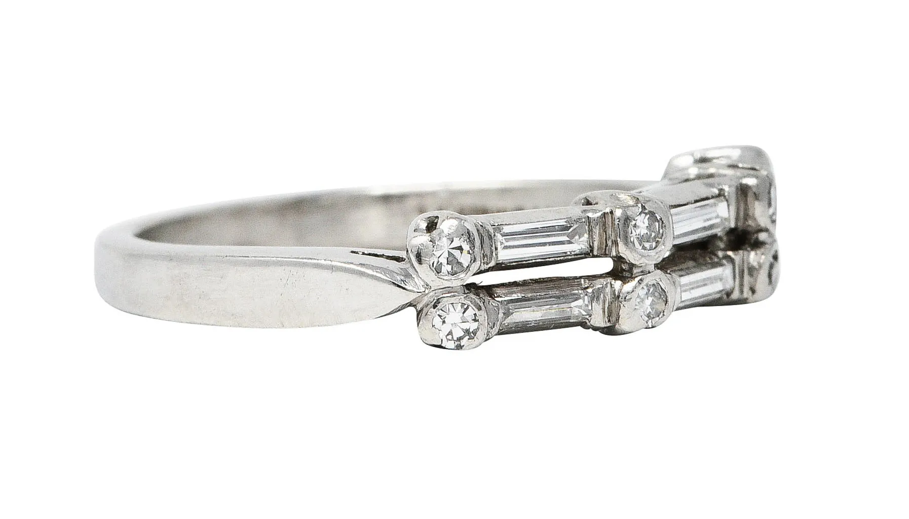 1950's Mid-Century Diamond Platinum Anniversary Band Ring