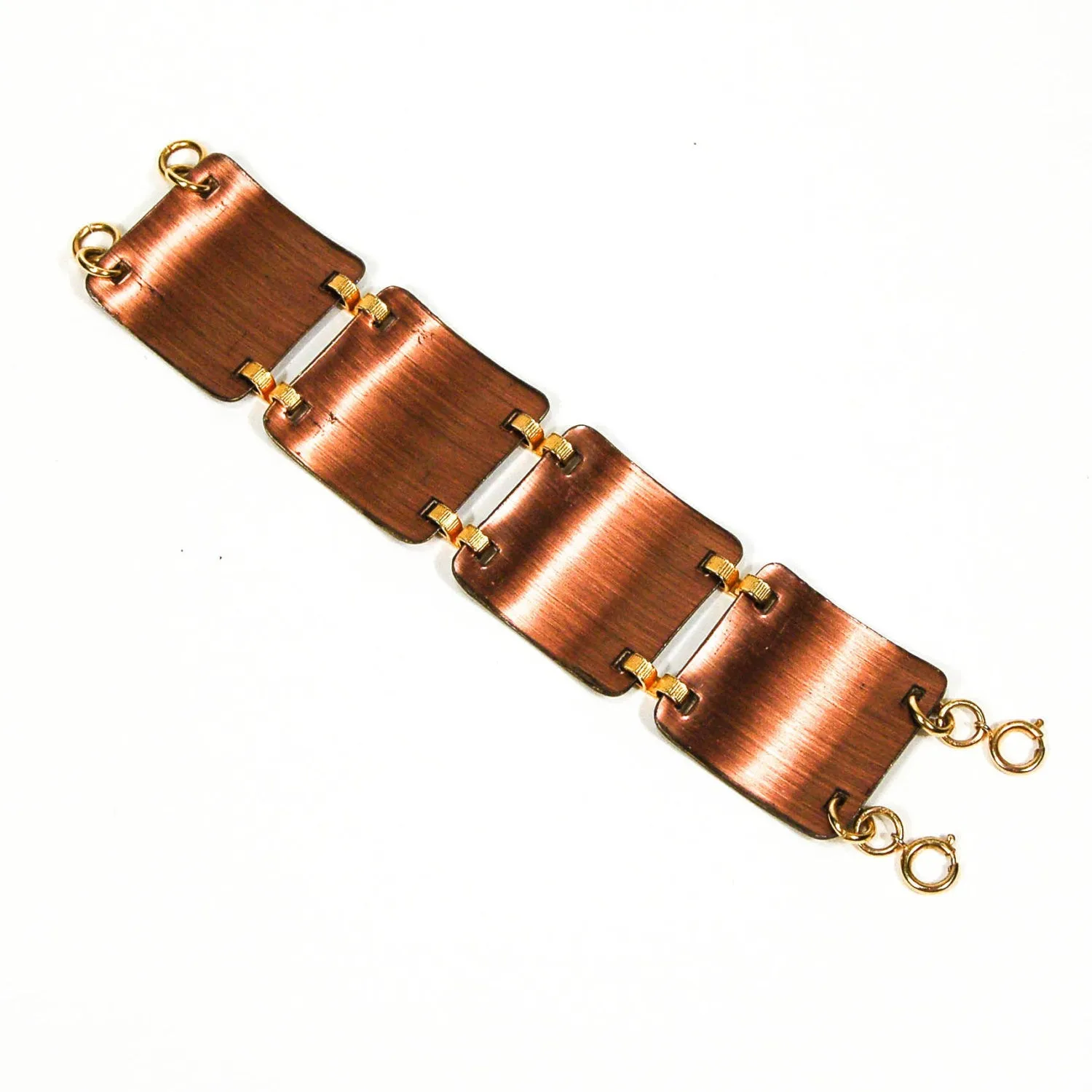 1960's Abstract Colorful Enamel and Copper Bracelet
