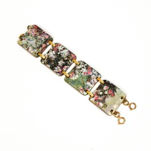 1960's Abstract Colorful Enamel and Copper Bracelet