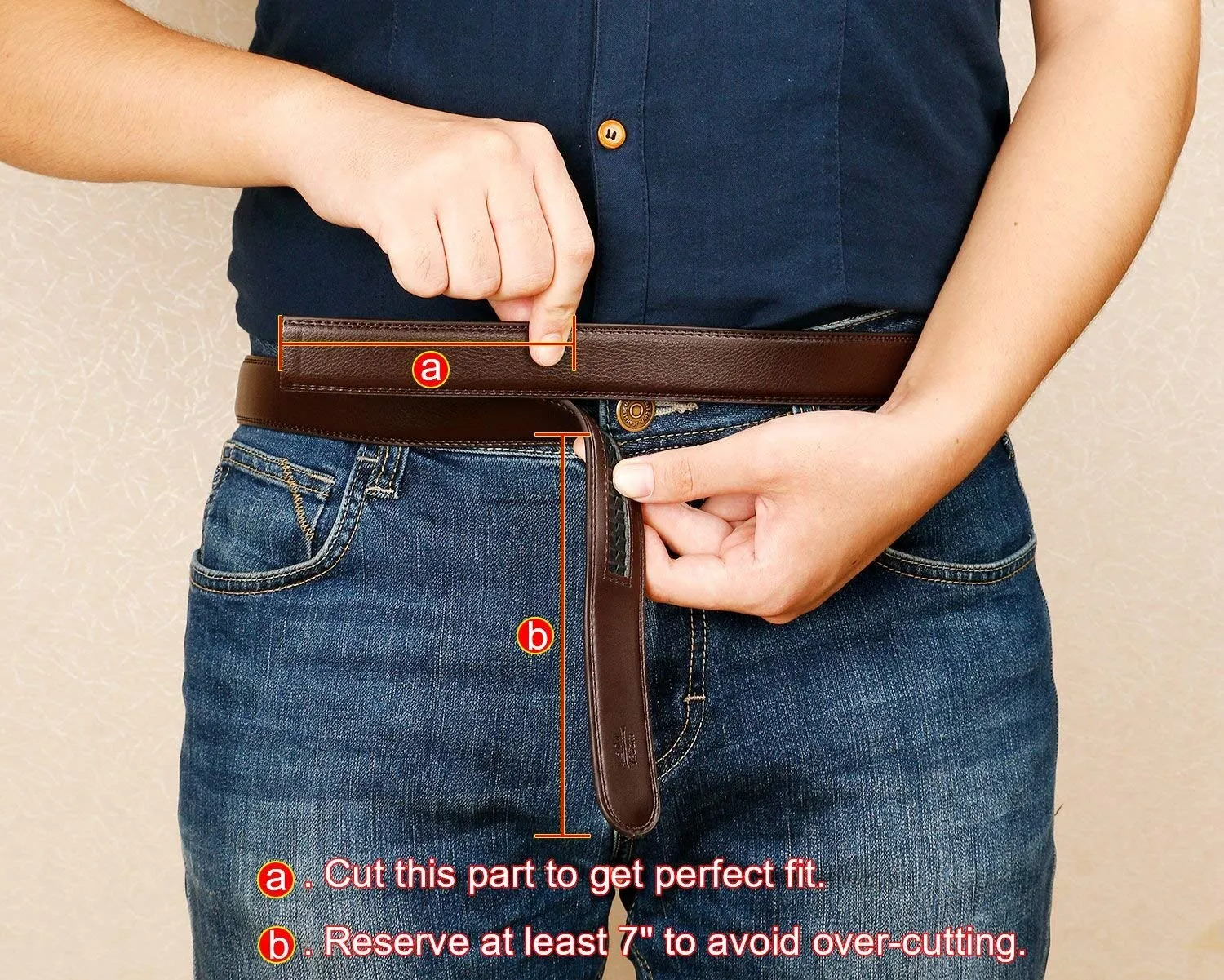 2 Pack Leather Ratchet Dress Belt  with Automatic Buckle for men