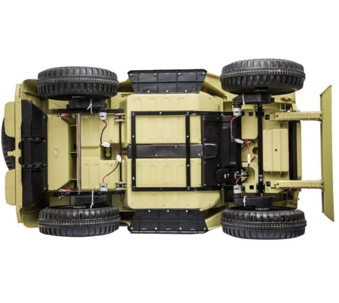 2025 Military / Army 24V Willy 4x4 Jeep Style Truck Upgraded | 3 Seater Kids Ride-On | Leather Seats | Rubber Tires | Remote