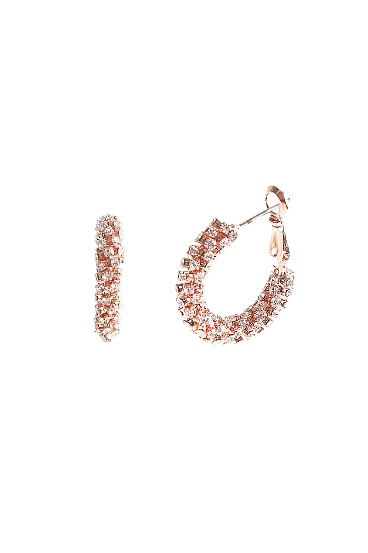 25588-20 - RHINESTONE 23MM TUBE STONE HOOP EARRINGS