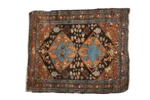3.5x4.5 Vintage Fine Heriz Square Rug