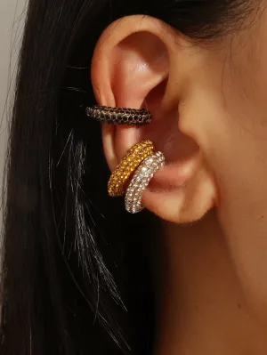 3pcs Rhinestone Decor Ear Cuff - Multicolor