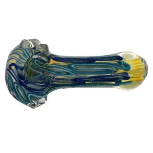 4" Frit Heavy Artistic Striped & Bumpy Glass Pipe - Color May Vary - (1 ,5 OR 10 Count)