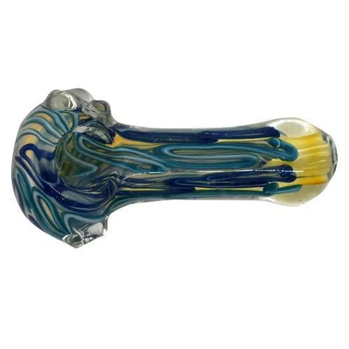 4" Frit Heavy Artistic Striped & Bumpy Glass Pipe - Color May Vary - (1 ,5 OR 10 Count)