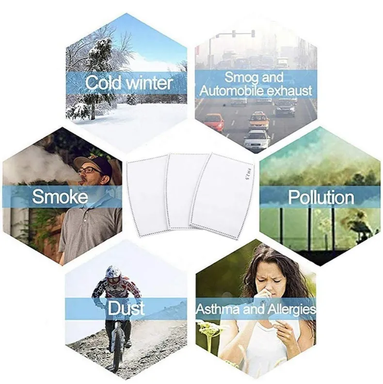 5 Layers Pm2.5 Melt Blown Material Active Carbon Filter (10 pcs)