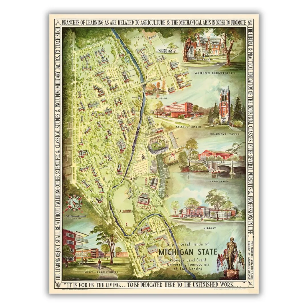 A Pictorial Rendu of Michigan State, 1955 Poster