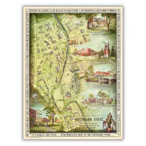 A Pictorial Rendu of Michigan State, 1955 Poster