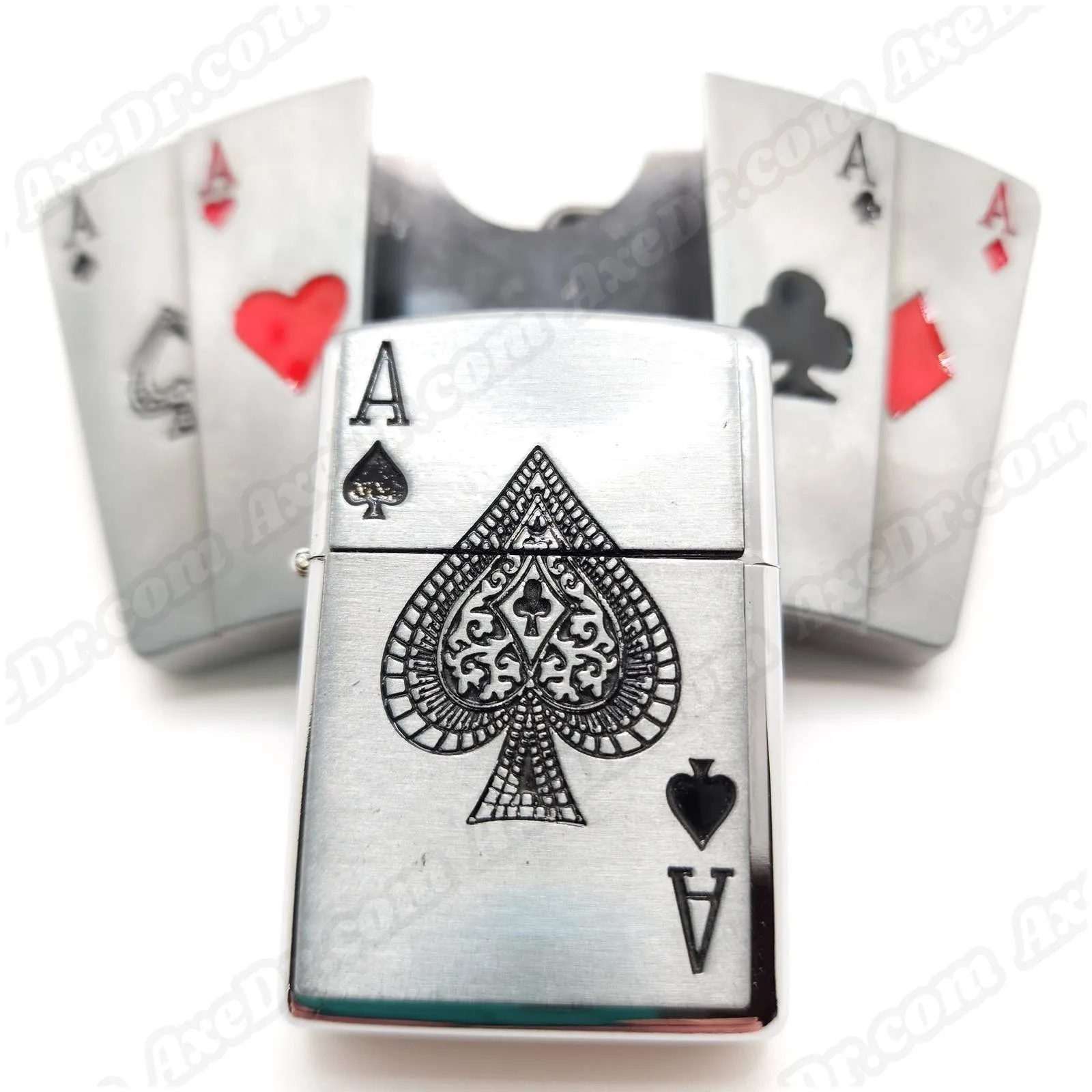 All Aces Lighter Belt Buckle w/ 100% Vegan Leather Snap Button Belt