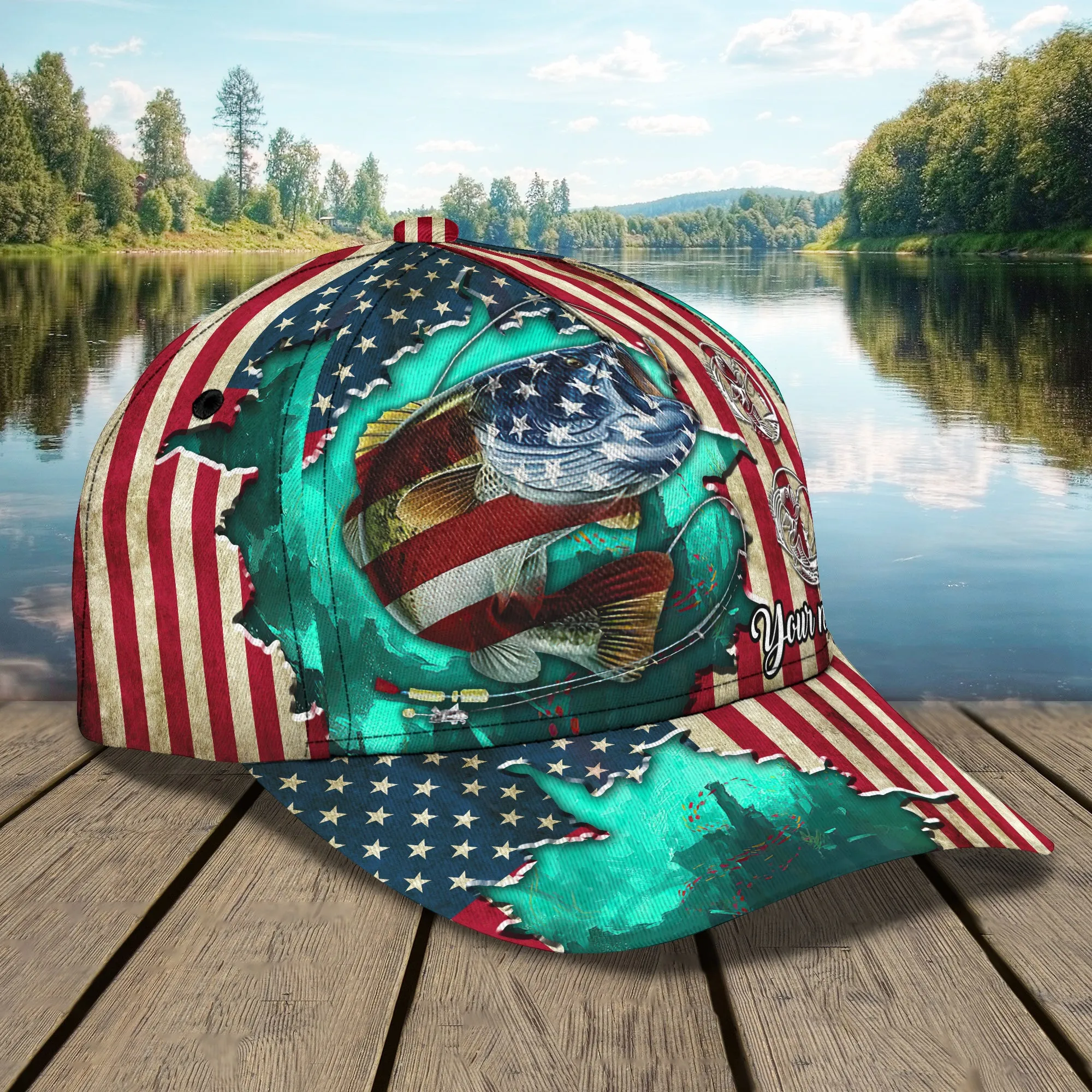 America Fishing - Personalized Name Cap - Urt96