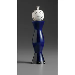 Apex in Blue, Black, and White Wooden Salt Shaker or Pepper Mill Grinder by Robert Wilhelm of Raw Design