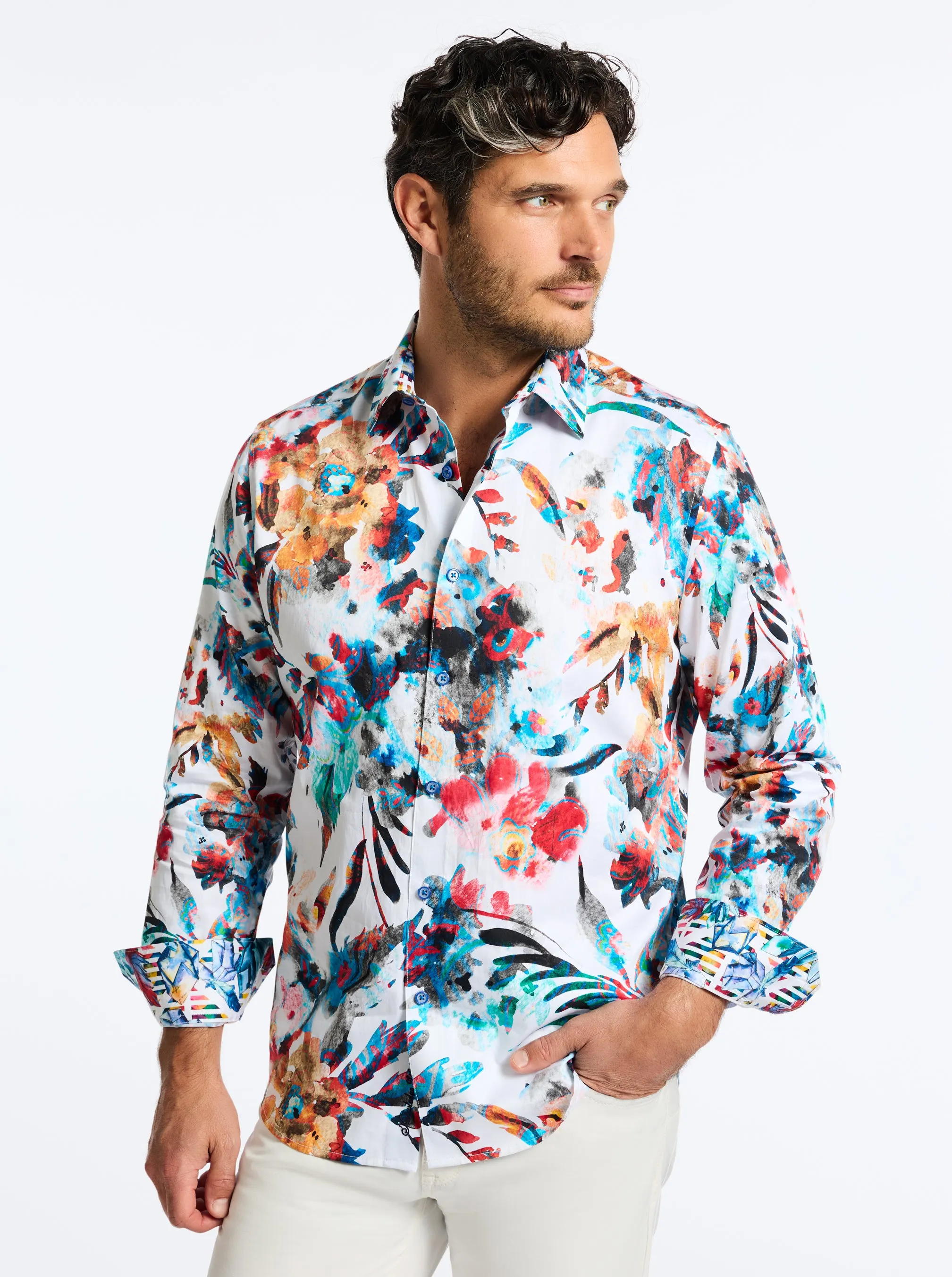 ARETES LONG SLEEVE BUTTON DOWN SHIRT