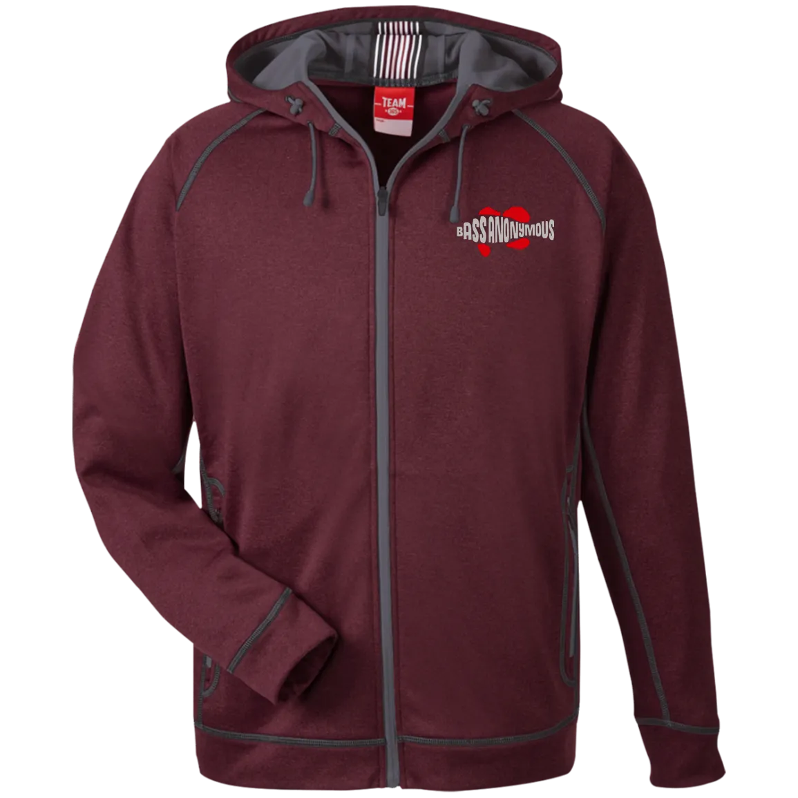 BA Men's Gray/Red SwimLogo Performance Hooded Jacket