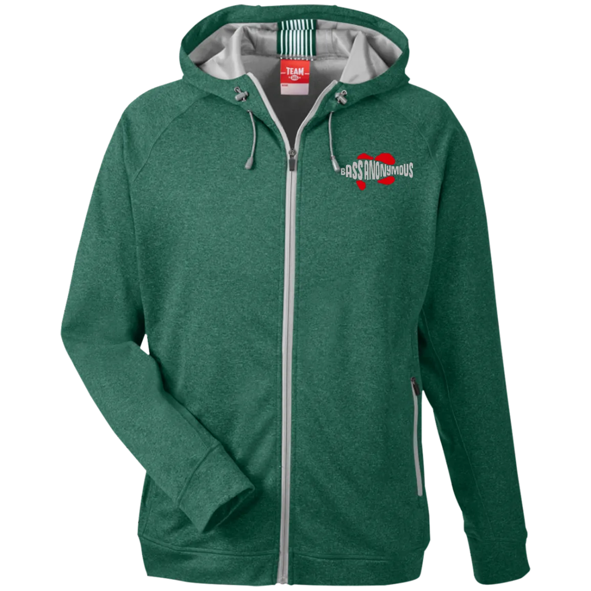BA Men's Gray/Red SwimLogo Performance Hooded Jacket