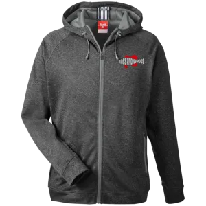 BA Men's Gray/Red SwimLogo Performance Hooded Jacket