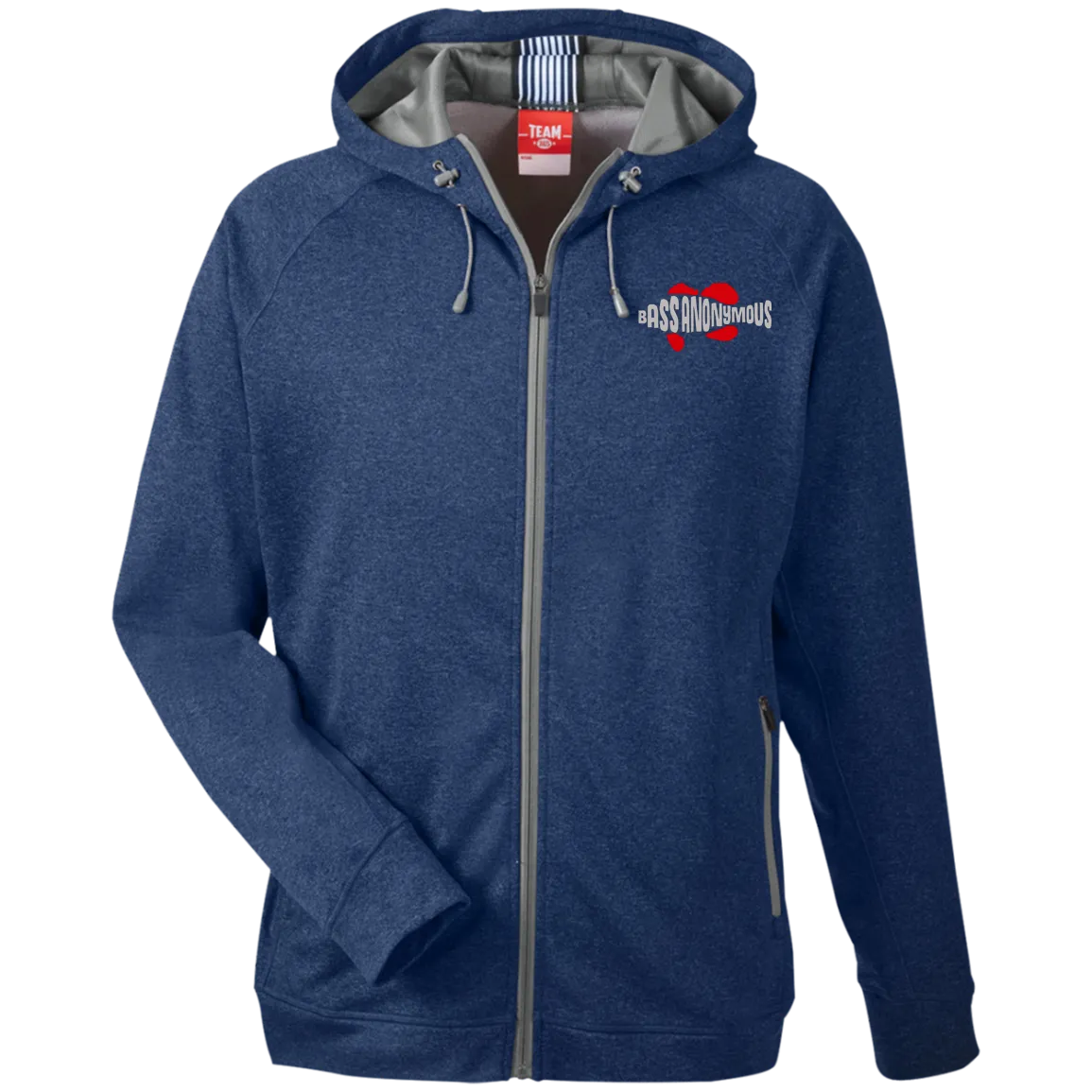BA Men's Gray/Red SwimLogo Performance Hooded Jacket