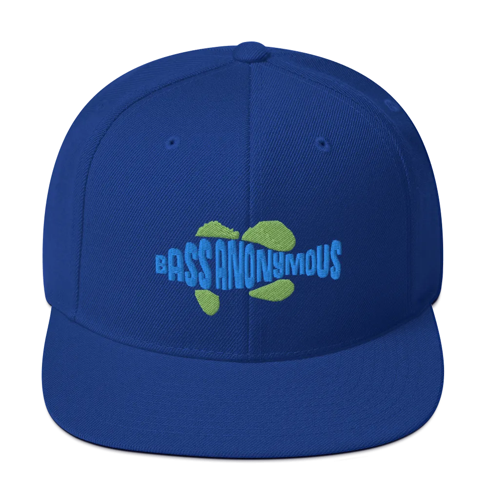 Bass Anonymous Snapback Hat Swim Logo Blue/Green