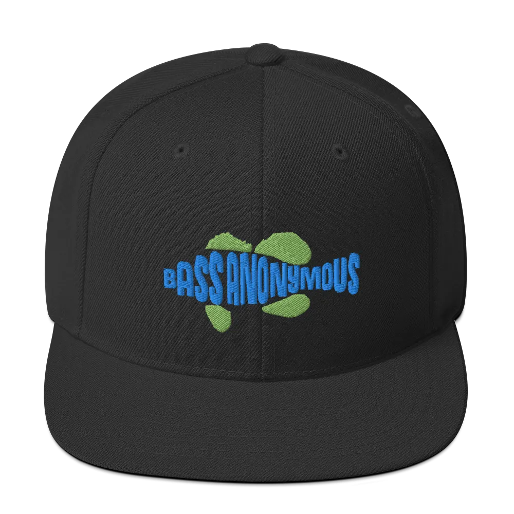Bass Anonymous Snapback Hat Swim Logo Blue/Green