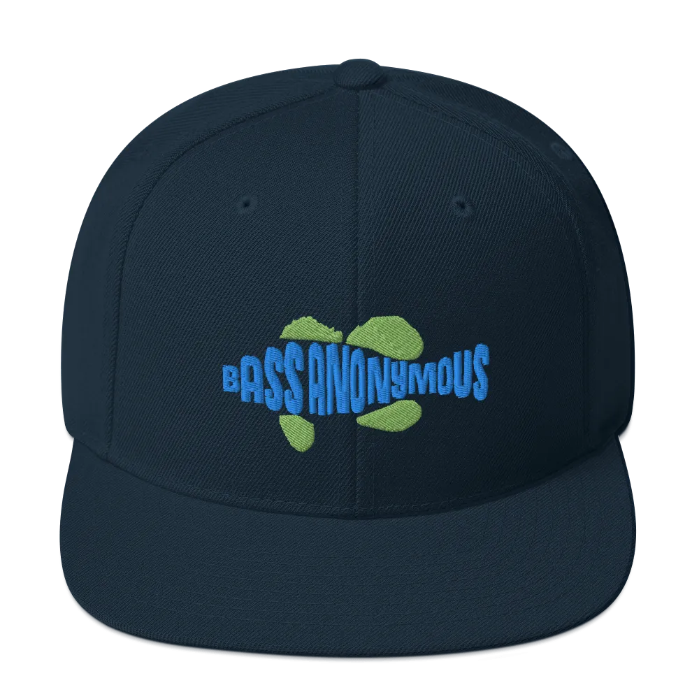 Bass Anonymous Snapback Hat Swim Logo Blue/Green