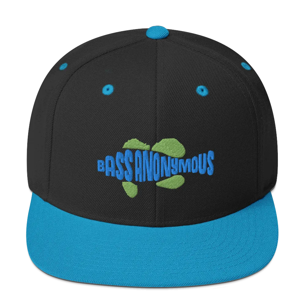 Bass Anonymous Snapback Hat Swim Logo Blue/Green