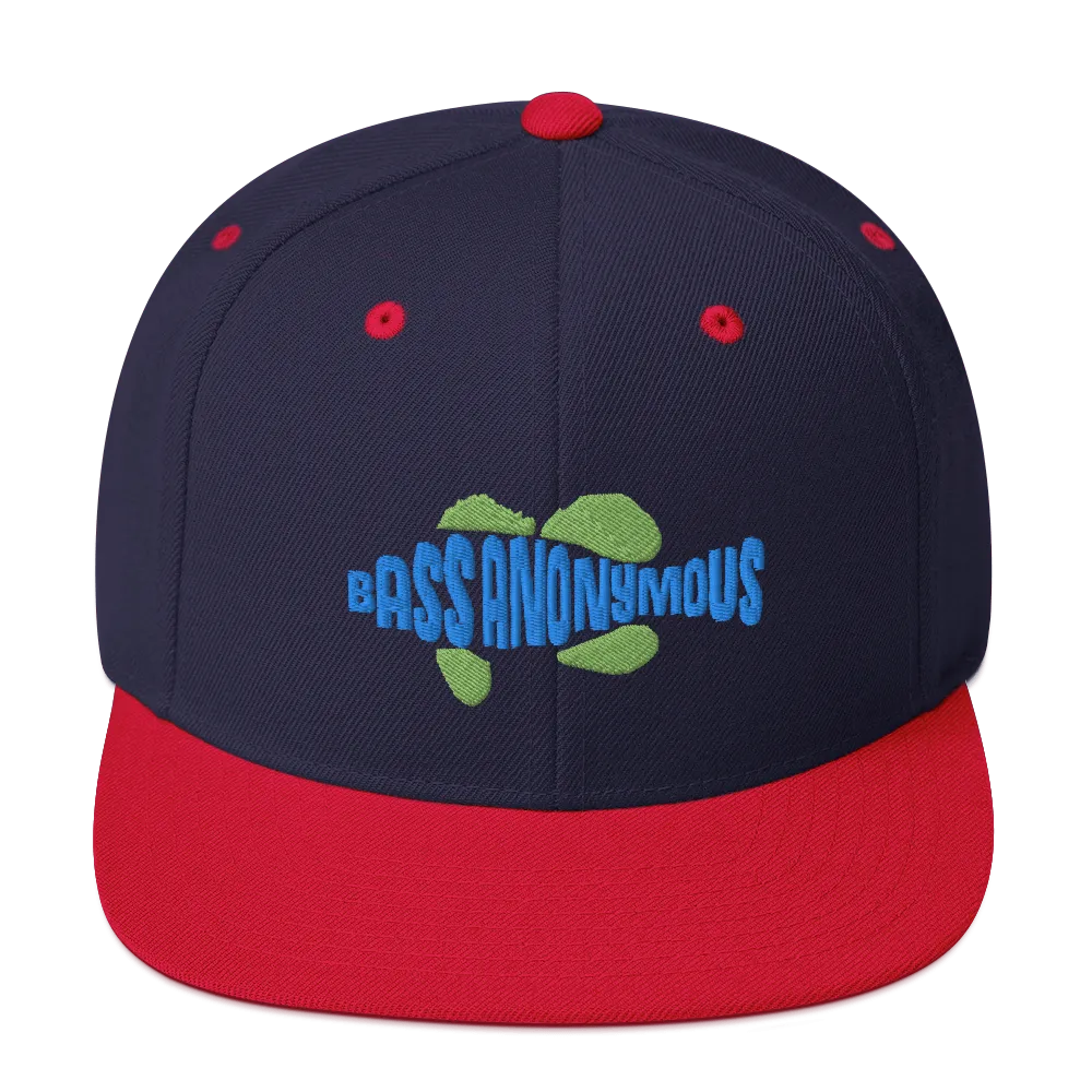 Bass Anonymous Snapback Hat Swim Logo Blue/Green
