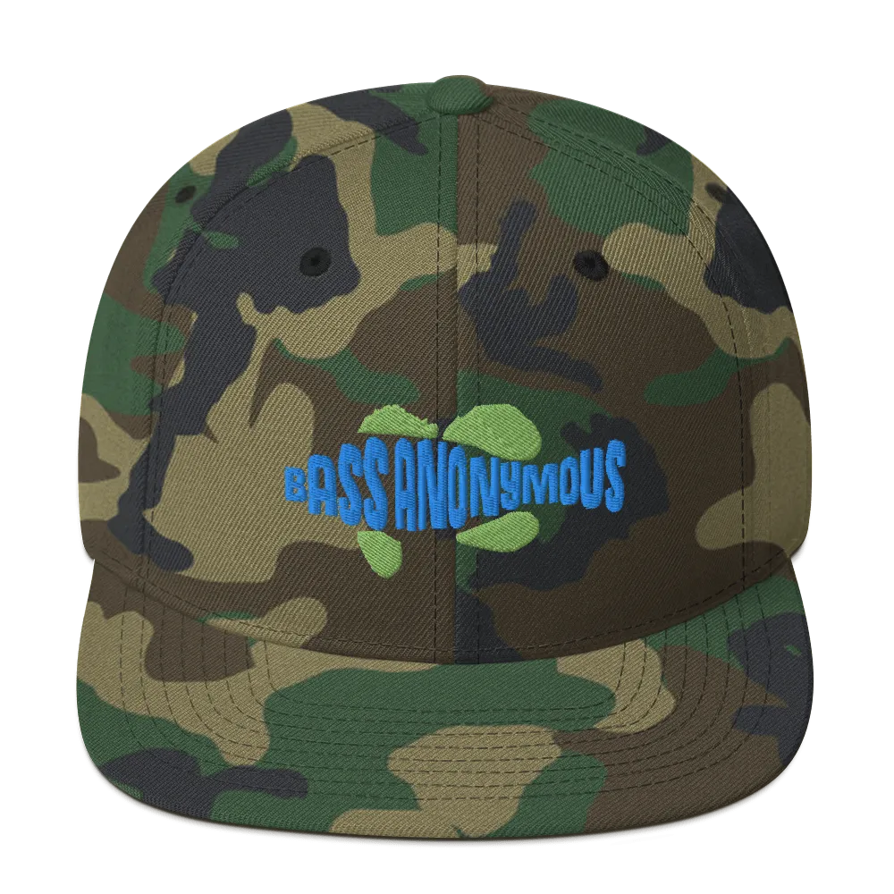 Bass Anonymous Snapback Hat Swim Logo Blue/Green