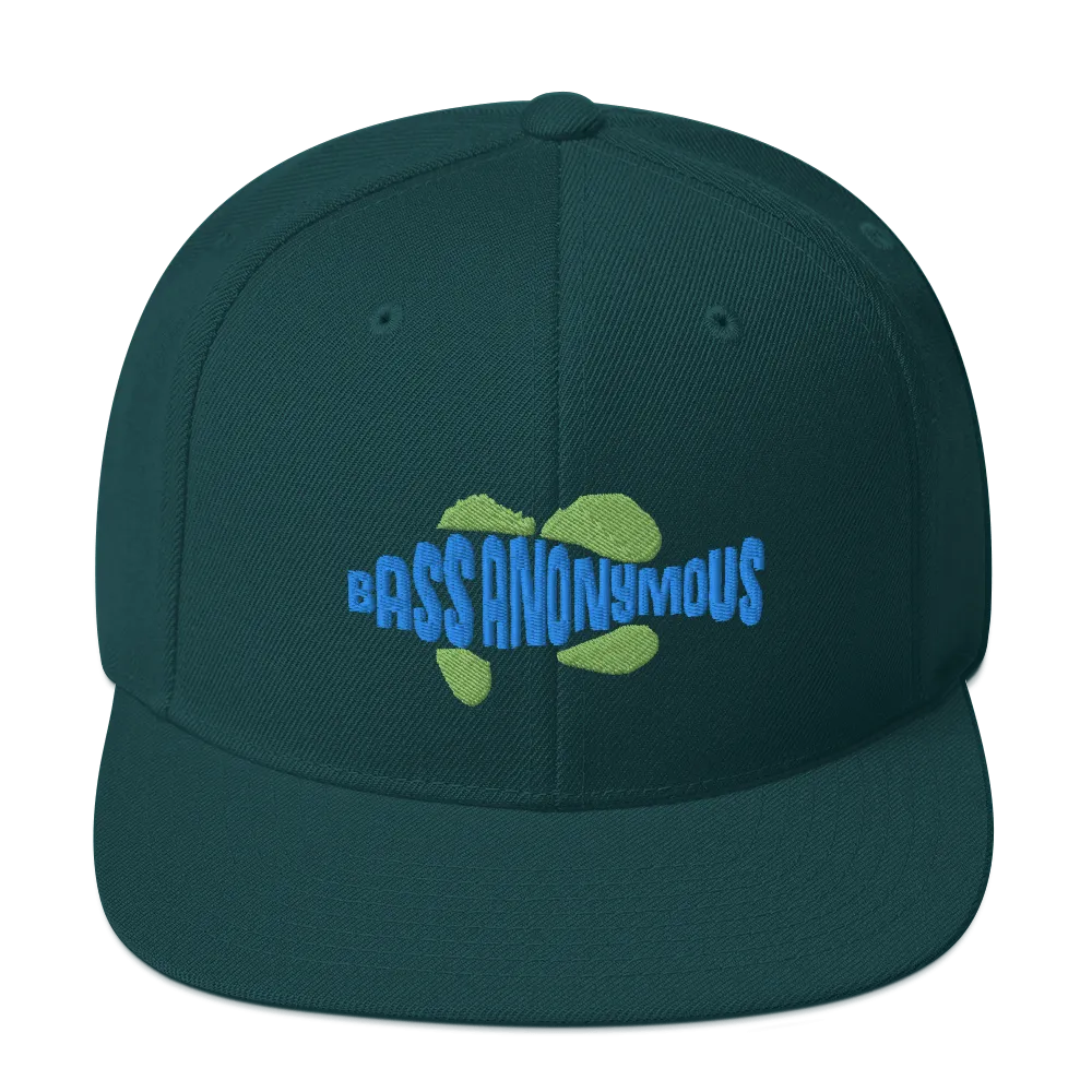 Bass Anonymous Snapback Hat Swim Logo Blue/Green