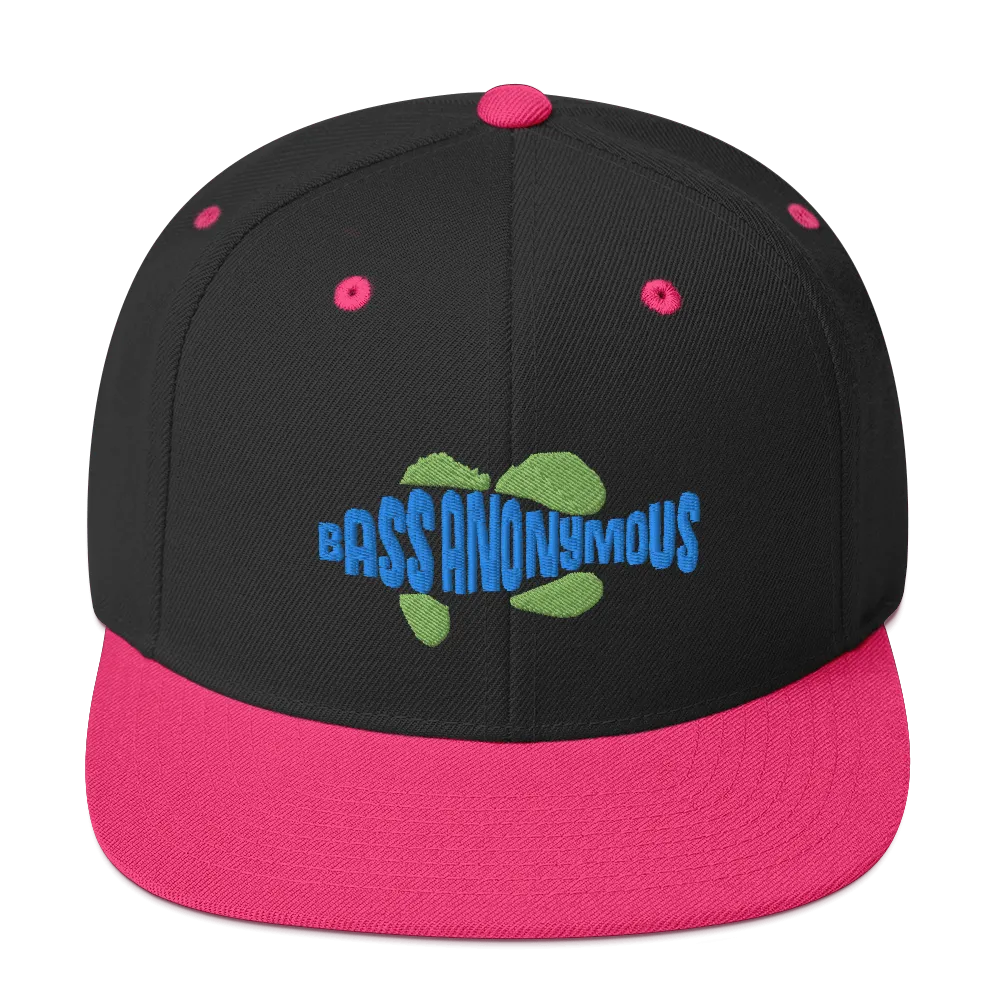 Bass Anonymous Snapback Hat Swim Logo Blue/Green