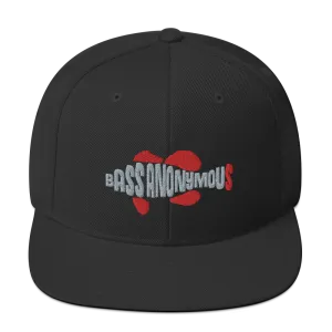Bass Anonymous Snapback Hat Swim Logo Gray/Red fins and tails