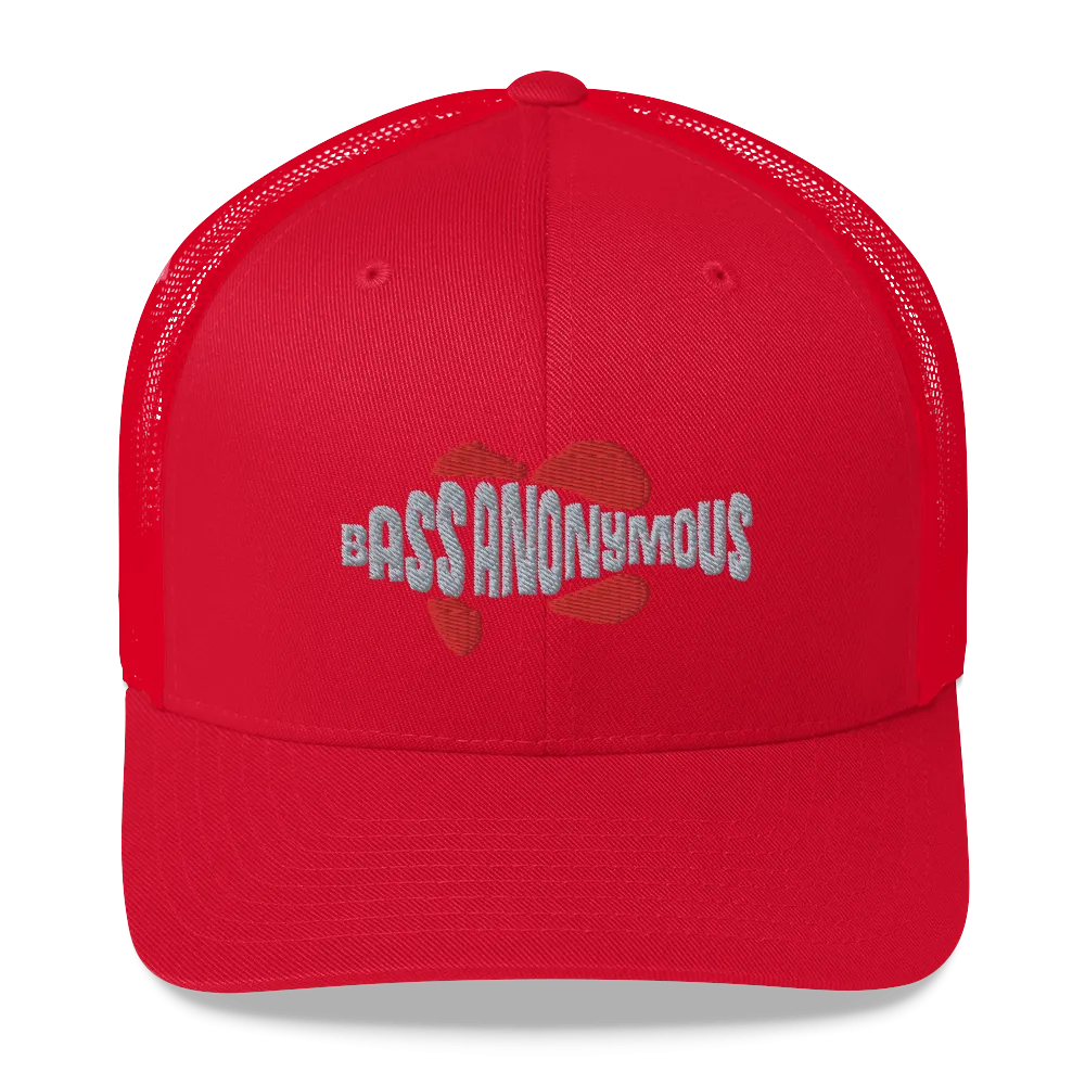 Bass Anonymous Trucker Cap Gray/Red Swim Logo
