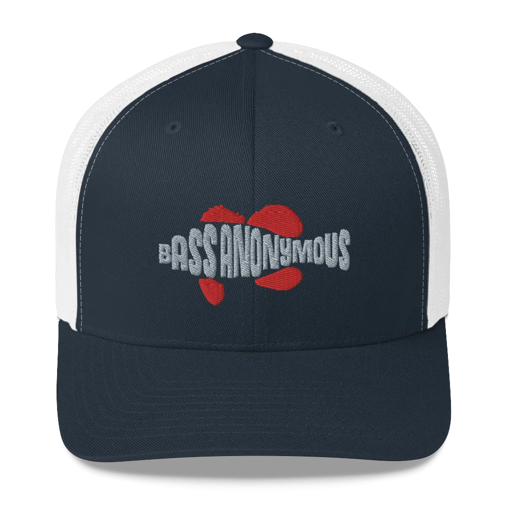 Bass Anonymous Trucker Cap Gray/Red Swim Logo