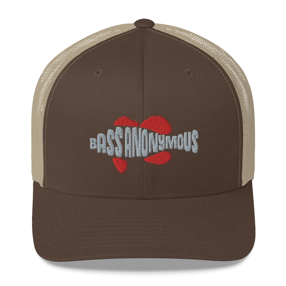 Bass Anonymous Trucker Cap Gray/Red Swim Logo