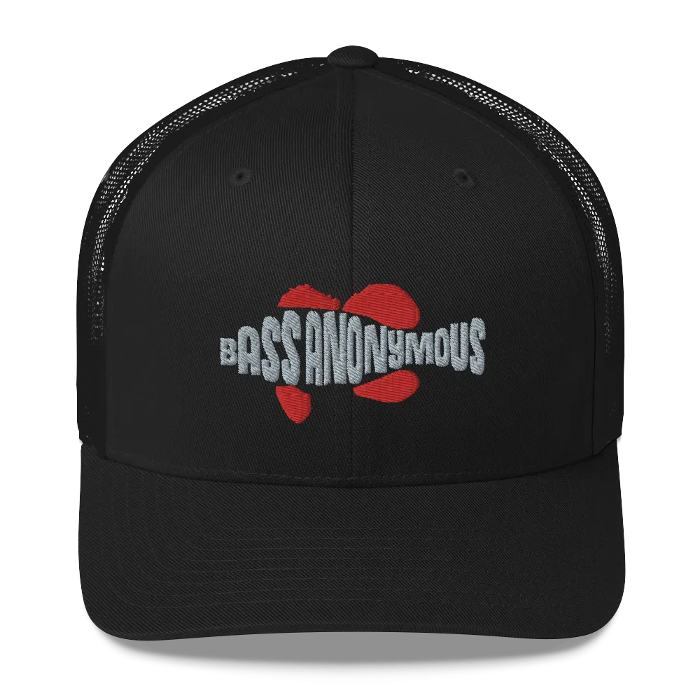 Bass Anonymous Trucker Cap Gray/Red Swim Logo