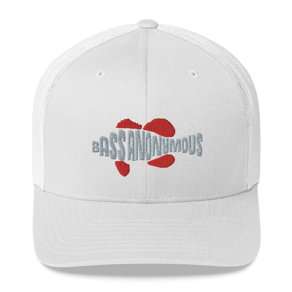 Bass Anonymous Trucker Cap Gray/Red Swim Logo