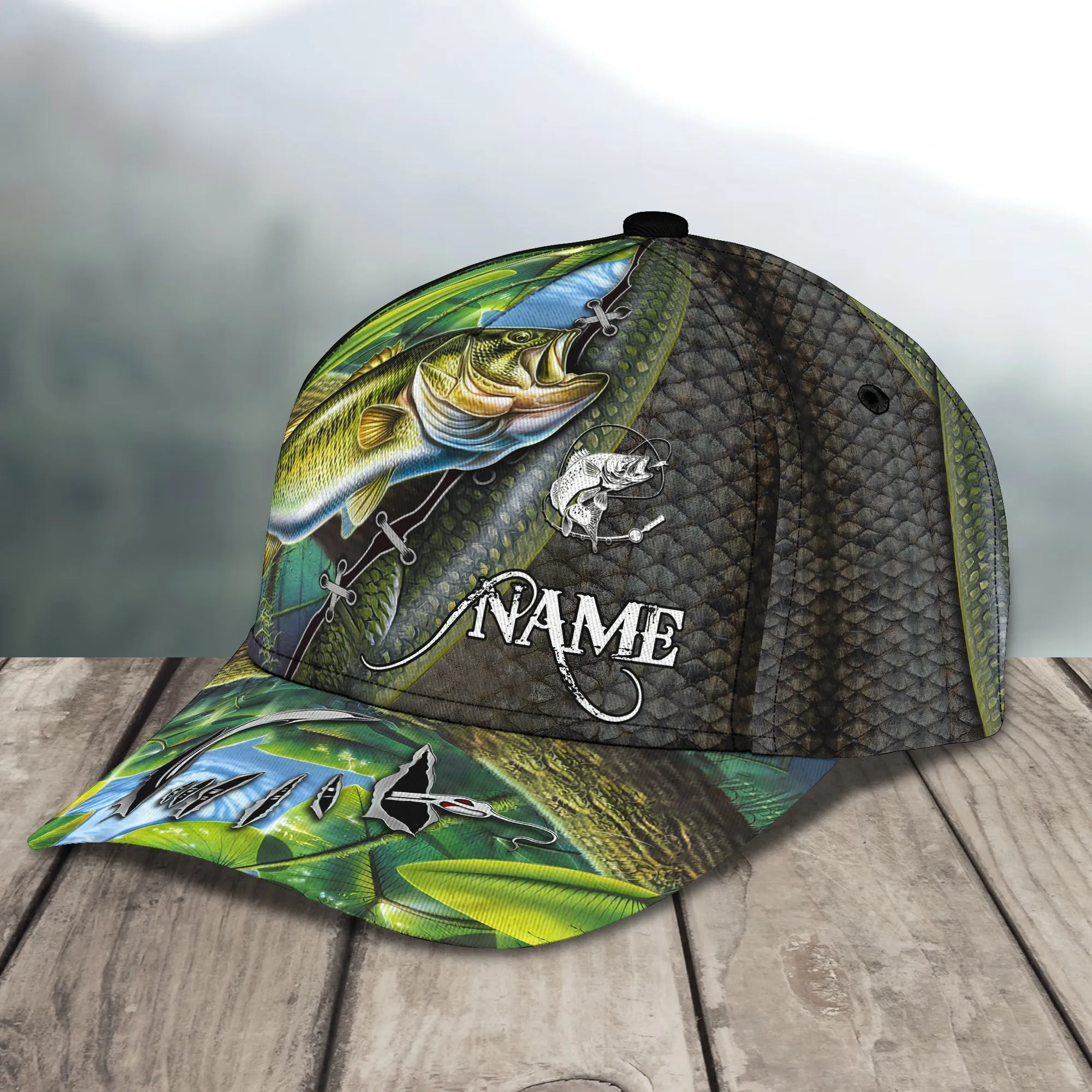 Bass Fishing 18 - Personalize Name Cap  - Loop - Ntp-179