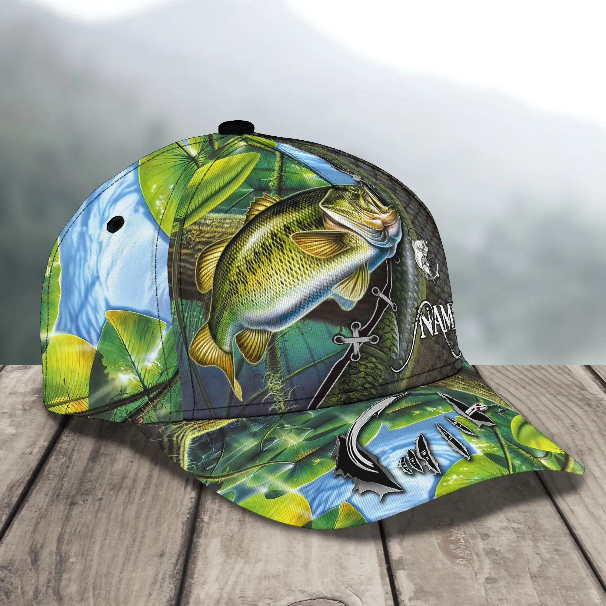 Bass Fishing 18 - Personalize Name Cap  - Loop - Ntp-179
