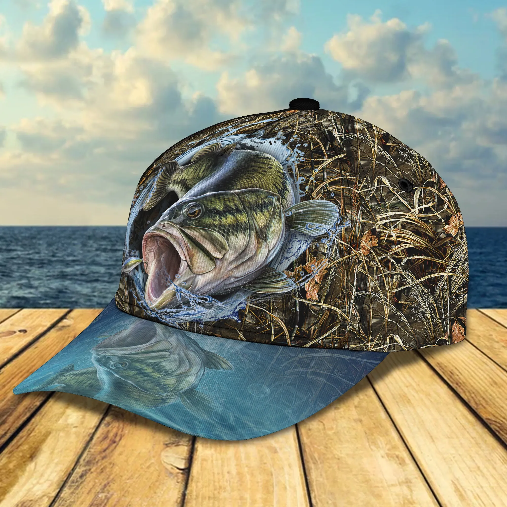 Bass Fishing 2 - Personalized Name Cap - Boom
