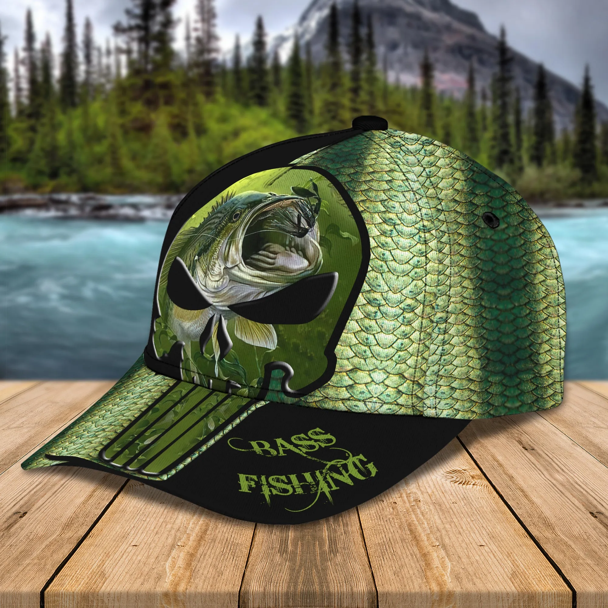 Bass Fishing 22- Personalized Name Cap - Lta98
