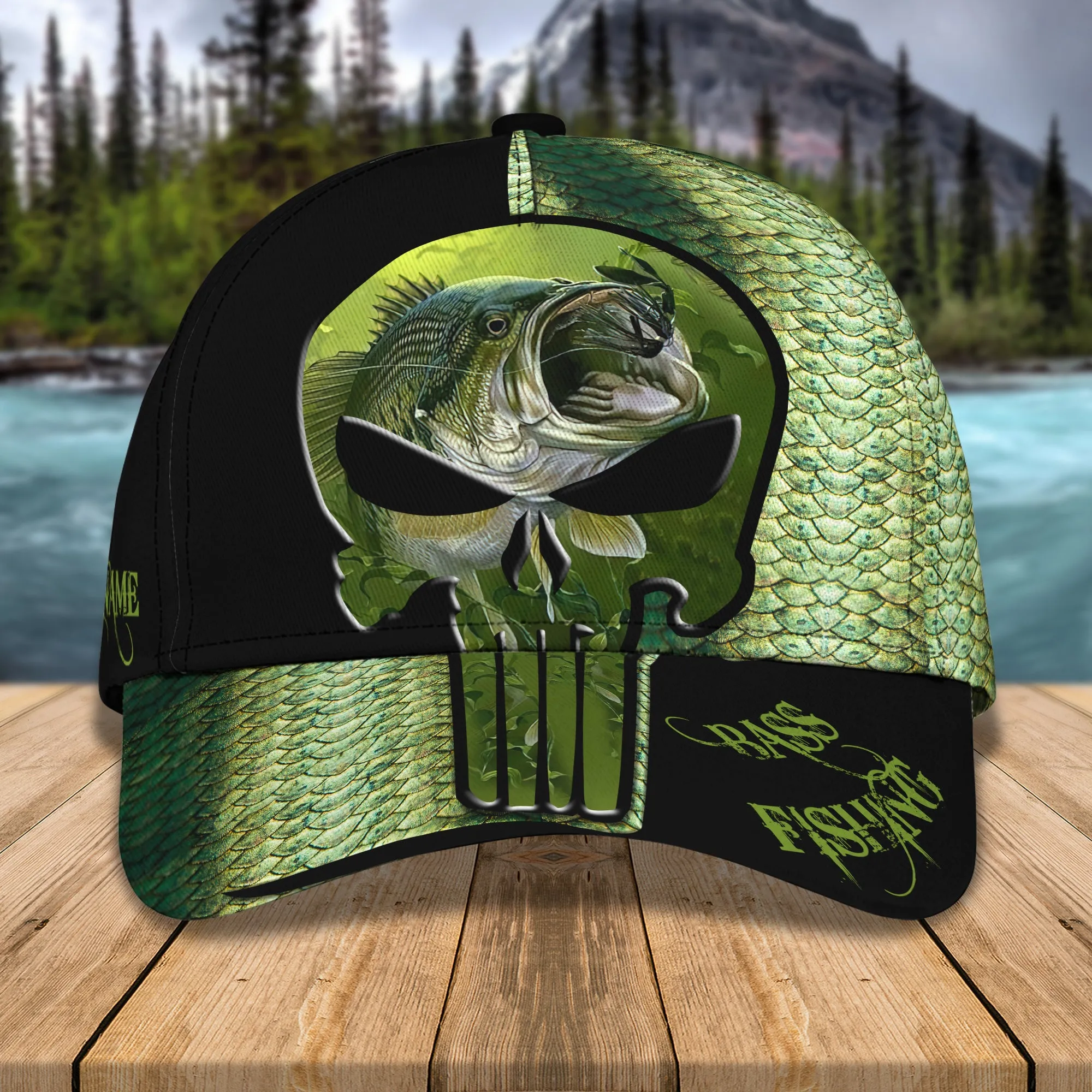 Bass Fishing 22- Personalized Name Cap - Lta98