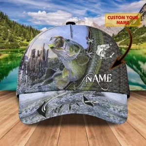 Bass Fishing - Personalized Name Cap 9 - Nvc97